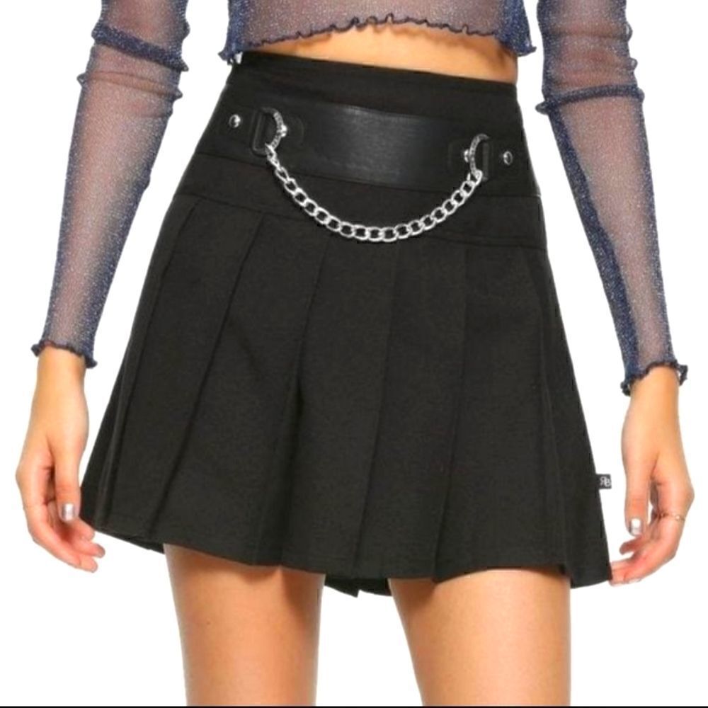 Royal Bones Pleated Mini Skirt M